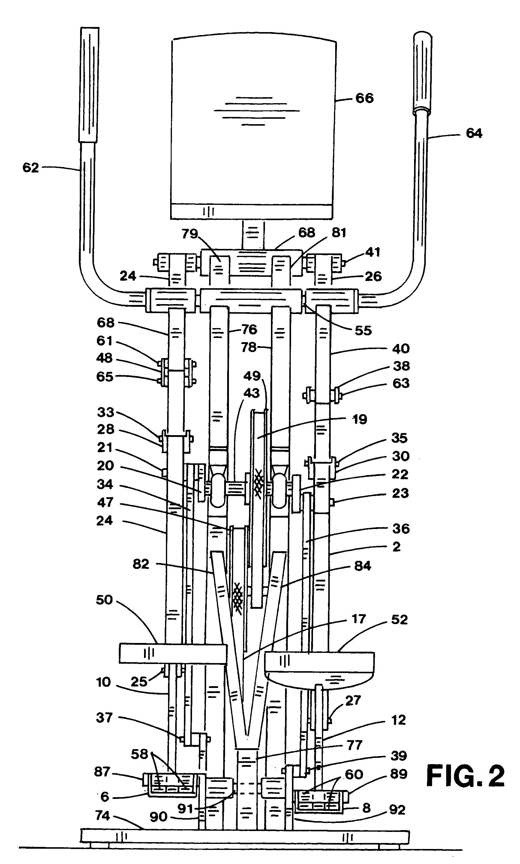 Elliptical exercise apparatus with articulating track