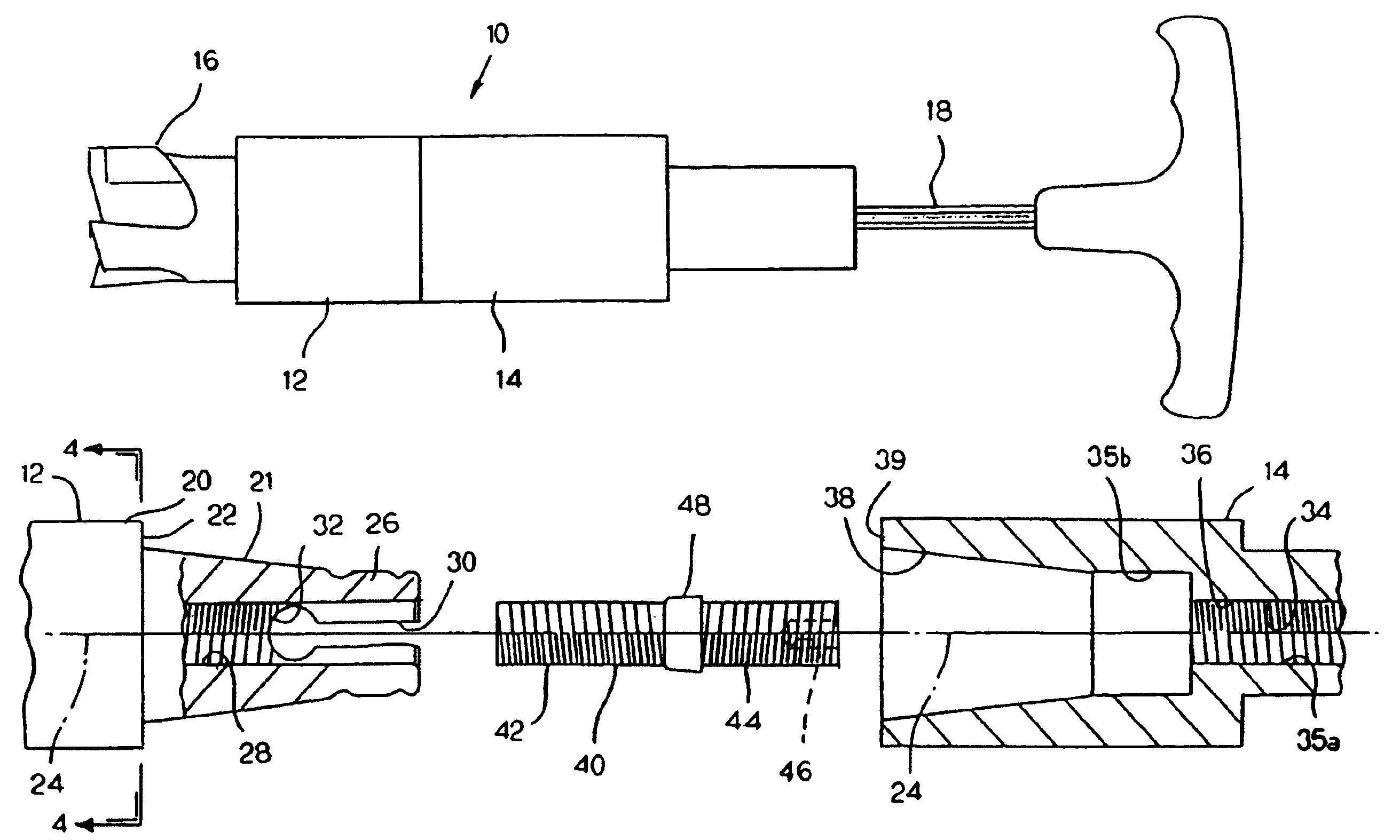 Milling tool holder with differential screw