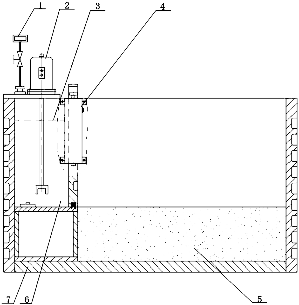 Device for simulating tsunami/gravity flow under super-gravity field