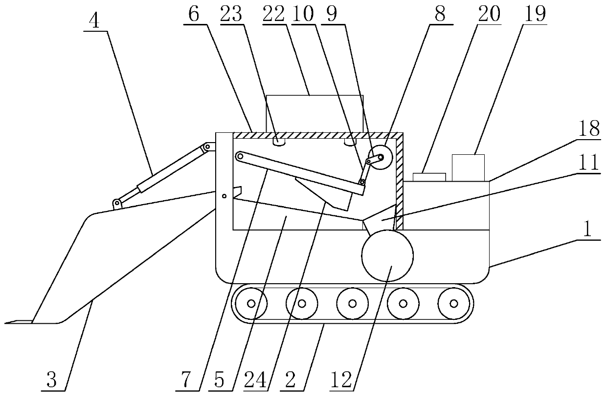 A construction waste crushing device