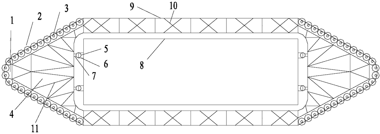 Suspension type ship collision preventing energy consuming device