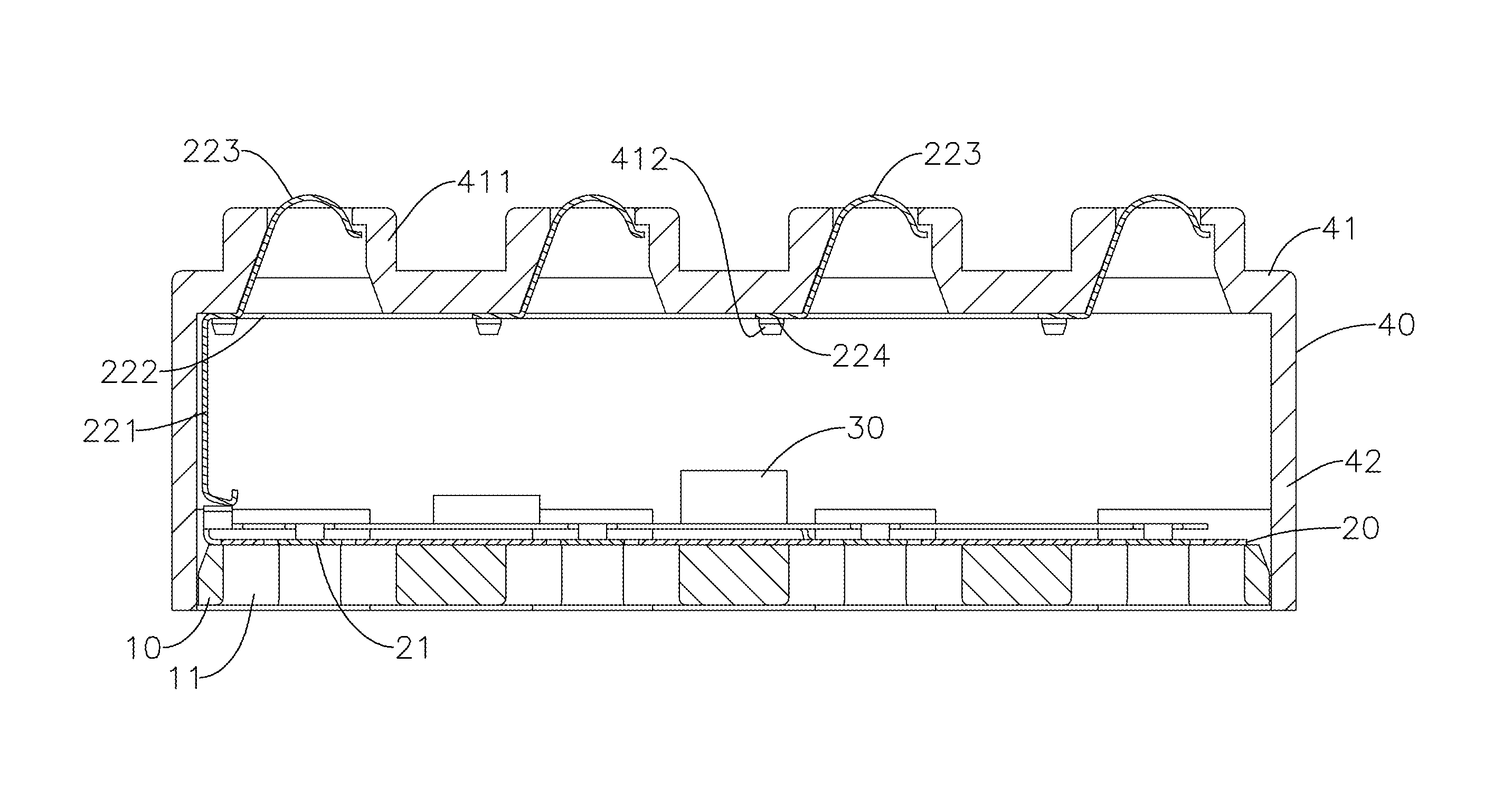 Illuminating building block with high light transmission