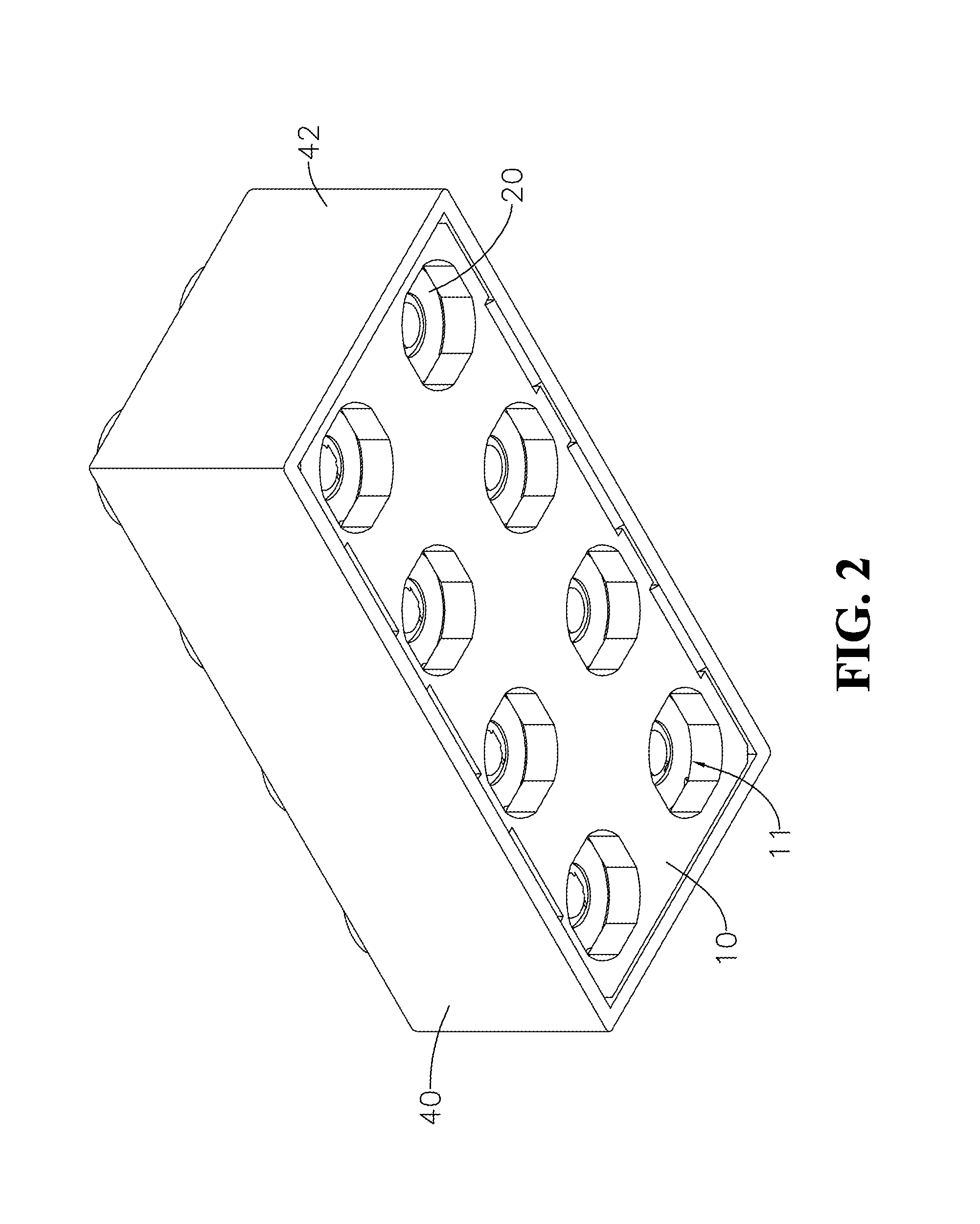 Illuminating building block with high light transmission