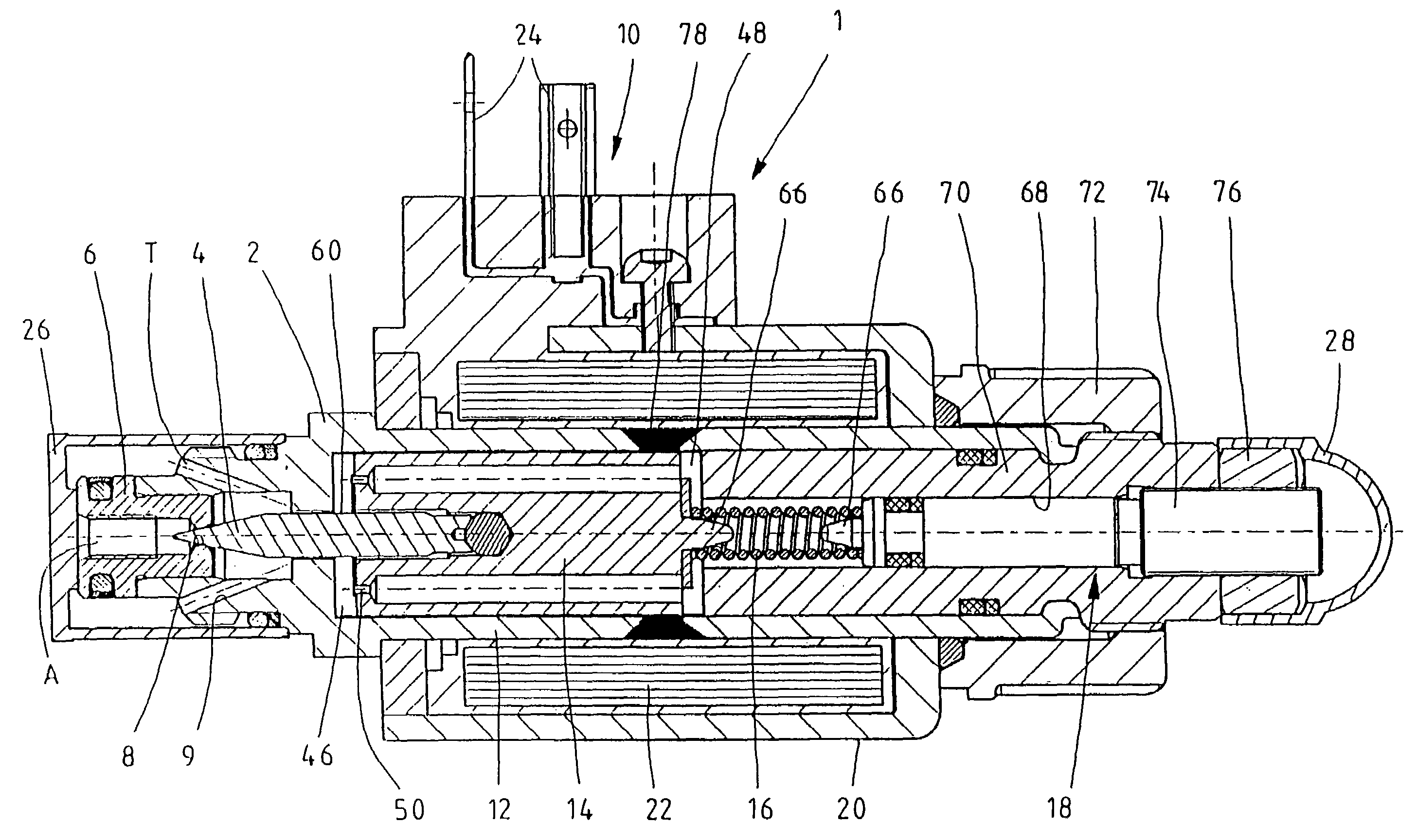 Directly controlled proportional pressure limiting valve