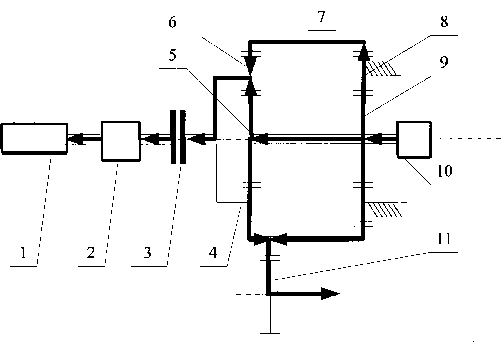 Hybrid power vehicle double electric machine double row planetary gear single clutch drive apparatus