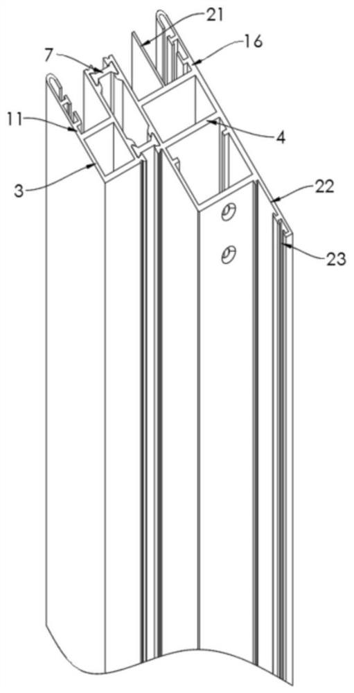 Half-hidden frame window