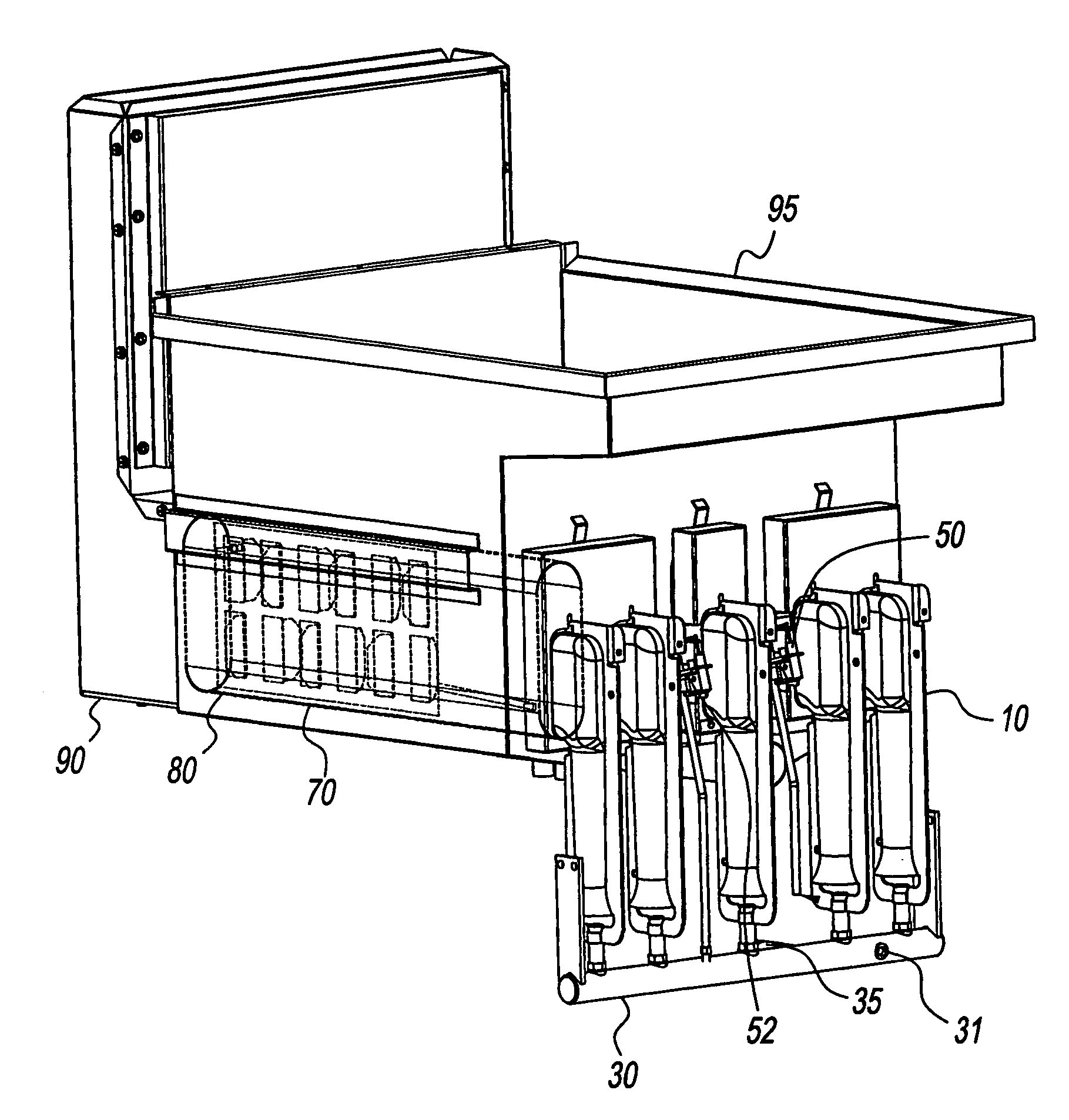 Deep fat tube fryer burner assembly