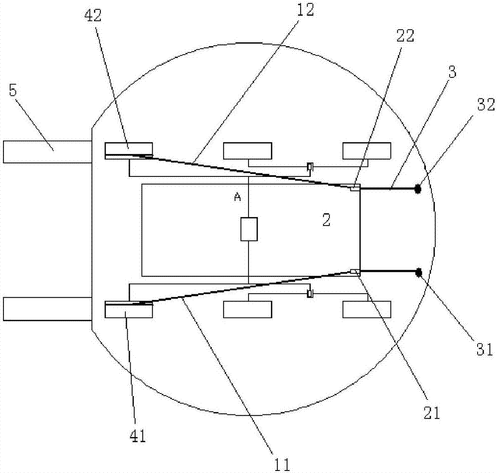 Rope auxiliary bear-off device applicable to probe vehicle