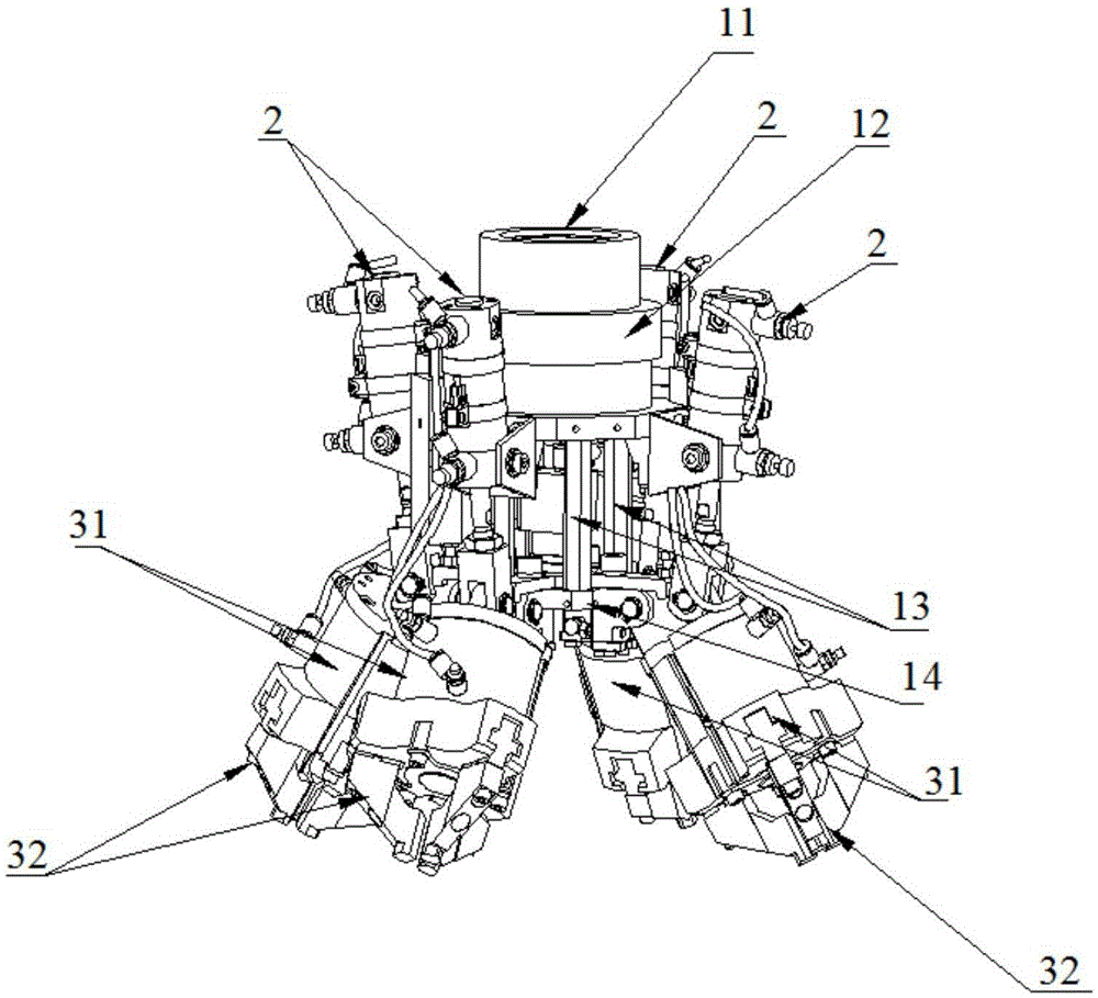 Valve assembly robot gripper with posture capable of being changed and working process of valve assembly robot gripper