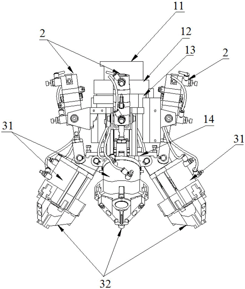 Valve assembly robot gripper with posture capable of being changed and working process of valve assembly robot gripper