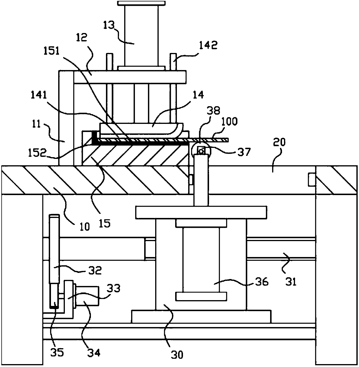 Simple bending mechanism with adjustable compression roller for hardware plates