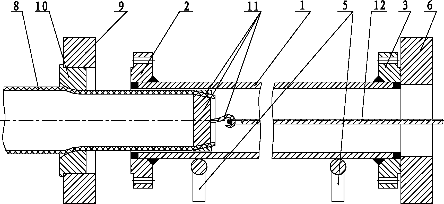 Method and equipment for producing flange type lining plastic compound steel pipe