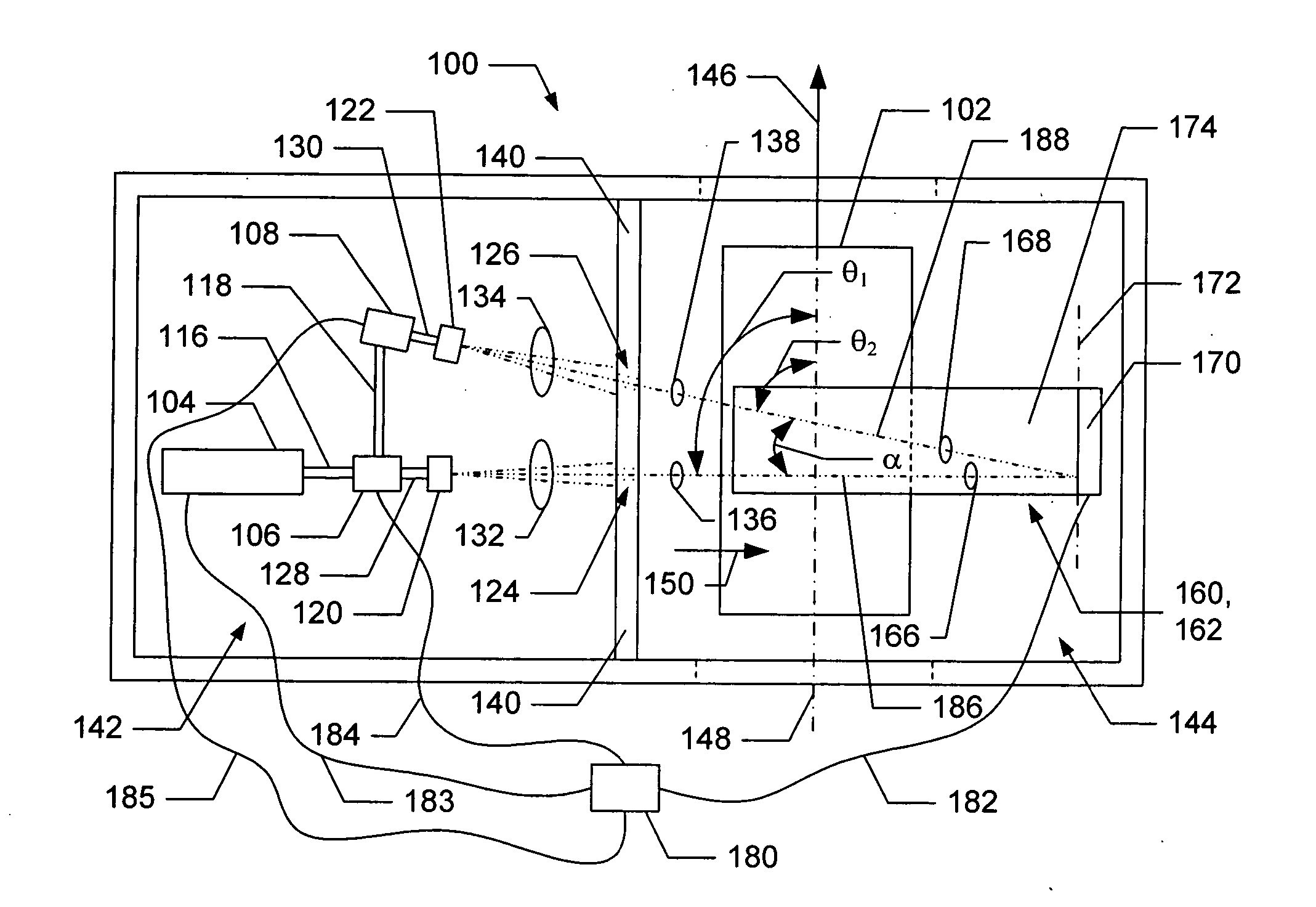 Angled-beam detection system for container inspection