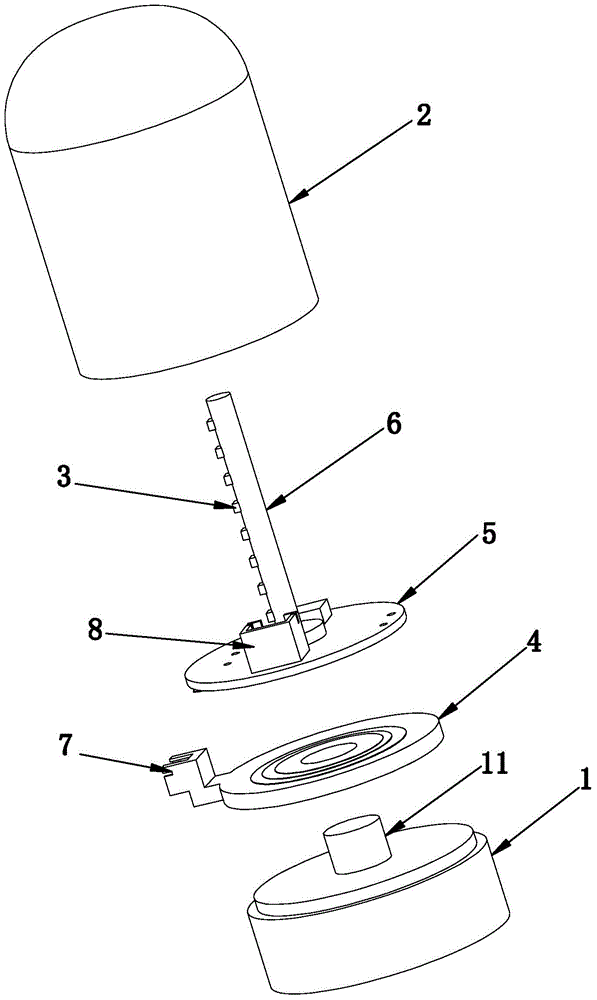 Craftwork lamp with rotatable luminous source