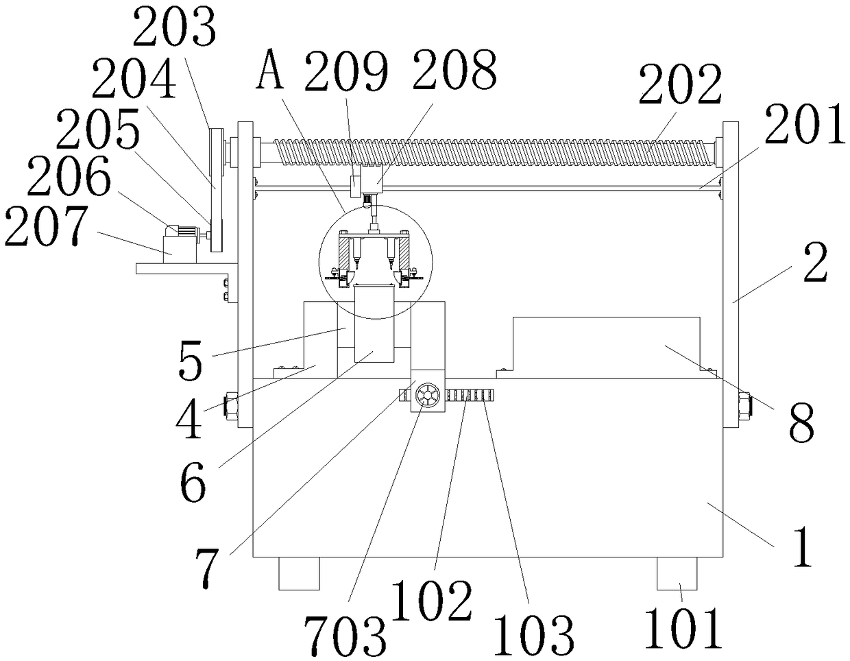 Discrete physical device for dismounting power battery module structure bottom plate