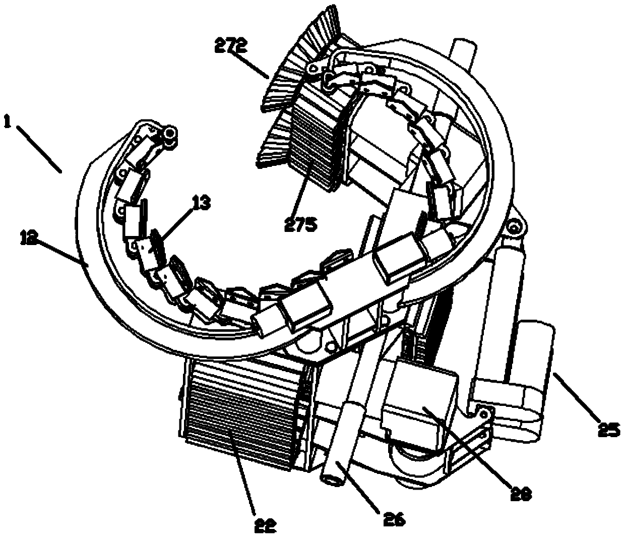 Eucalypt pruning machine capable of increasing climbing force by utilizing self gravity