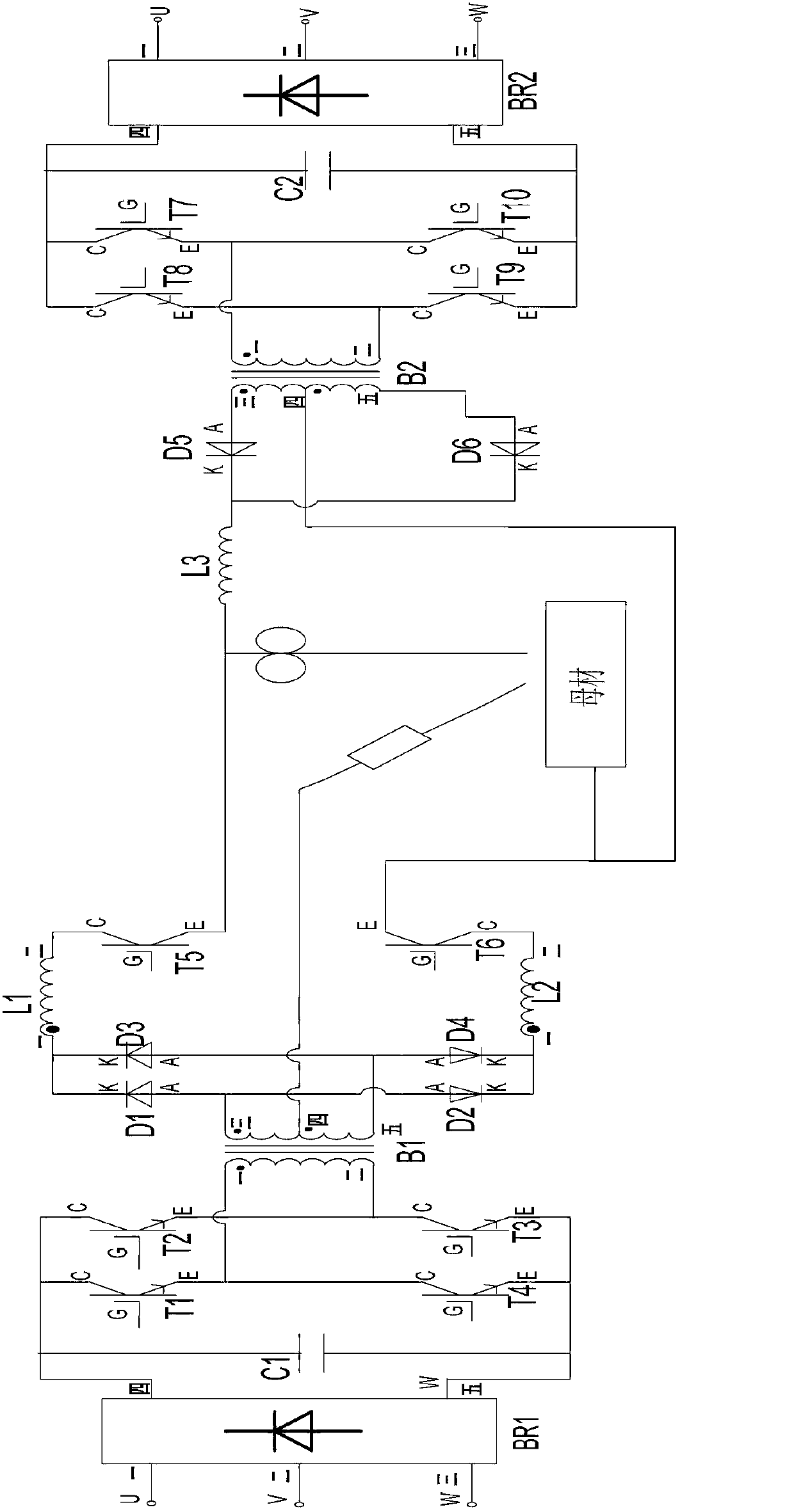 Double arc hybrid welding power supply device