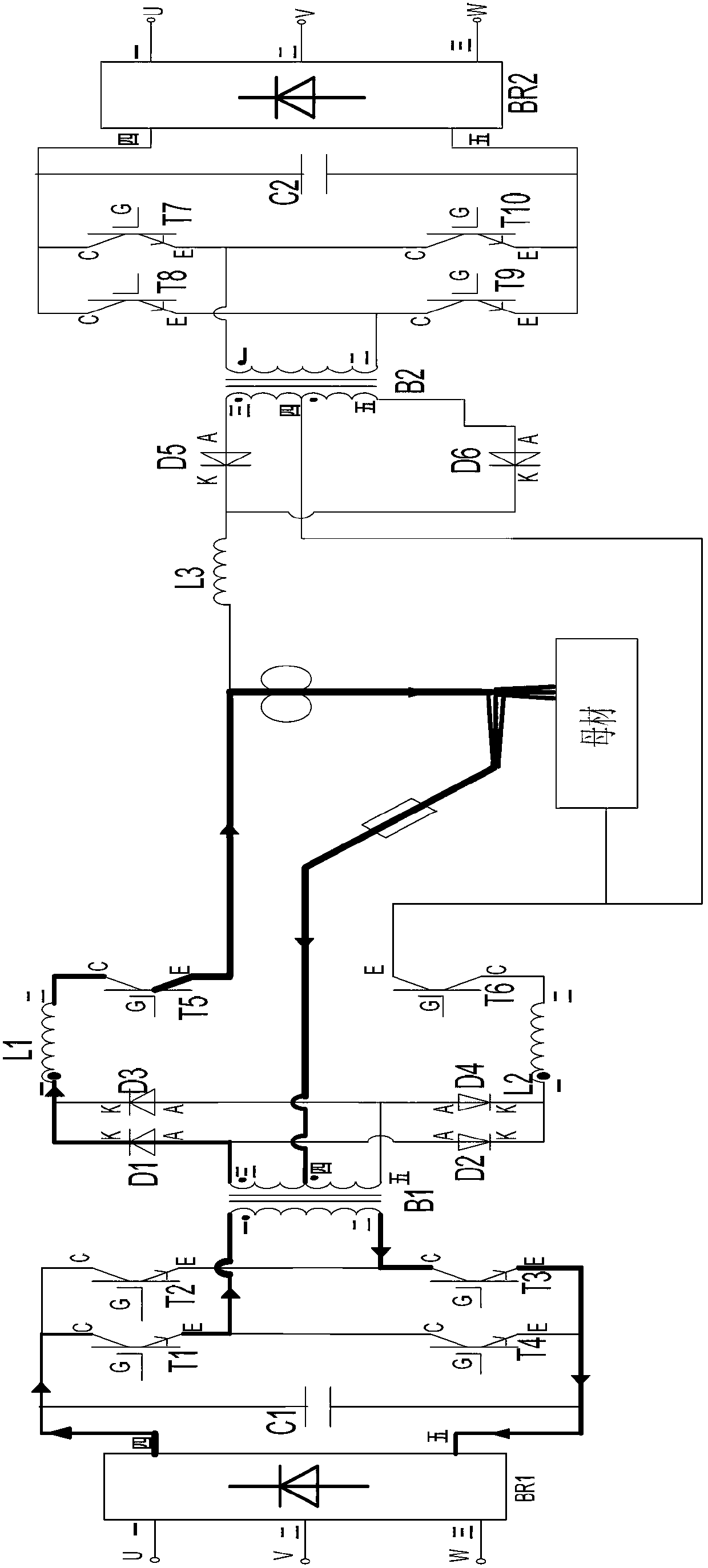 Double arc hybrid welding power supply device