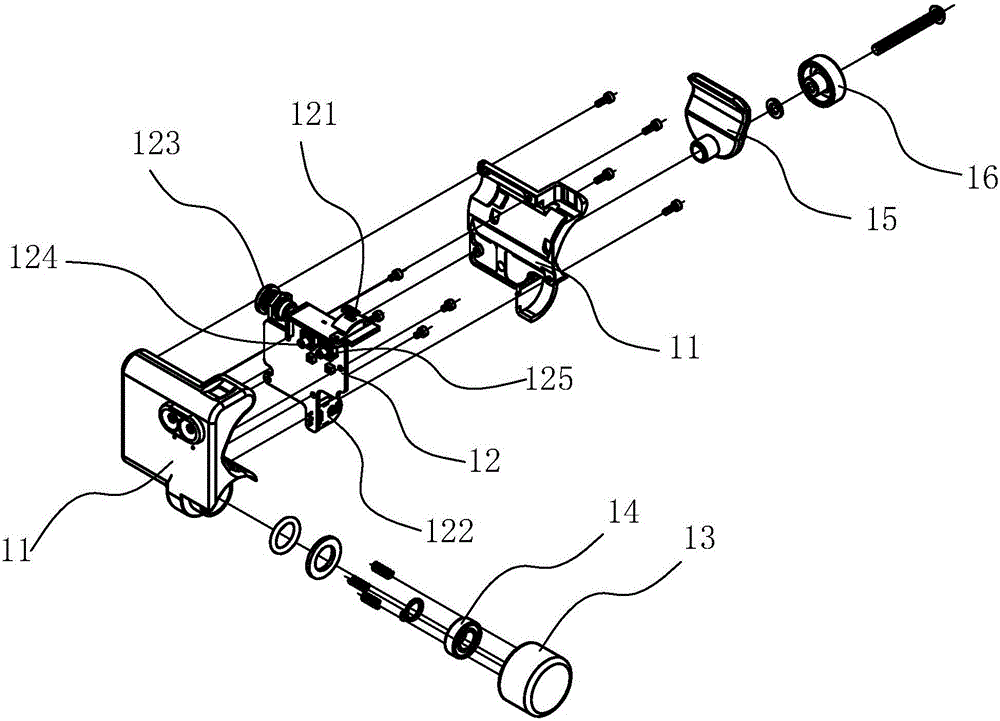 Double-channel control component for camera lens