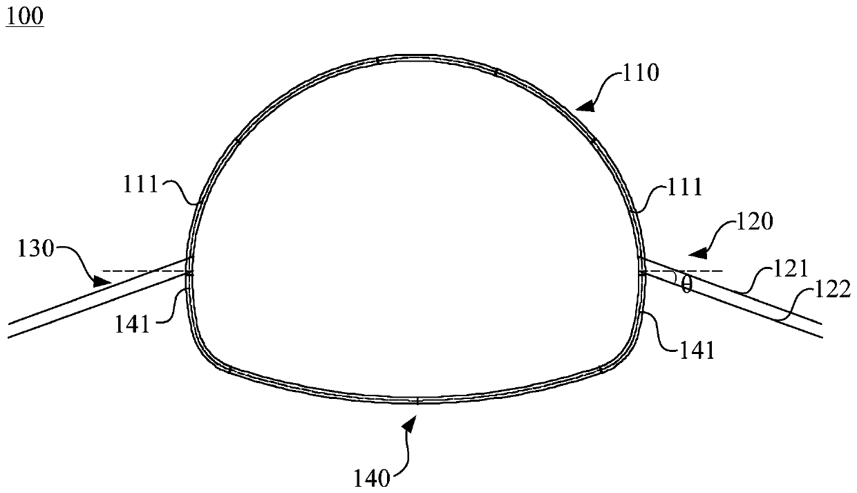 Tunnel support structure and tunnel support construction method