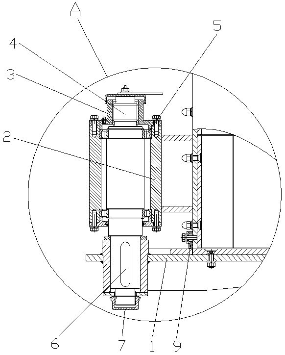 Discharging door of vertical shaft stirrer