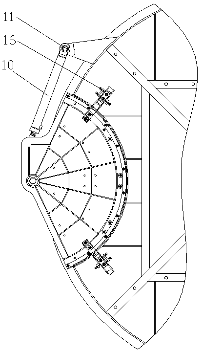 Discharging door of vertical shaft stirrer