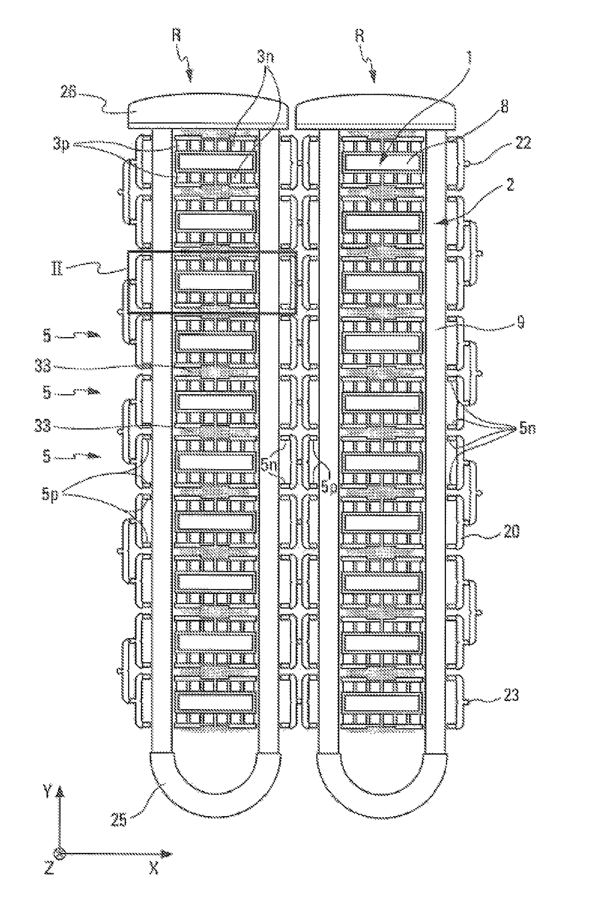 Thermoelectric device, in particular intended to generate an electric current in a motor vehicle