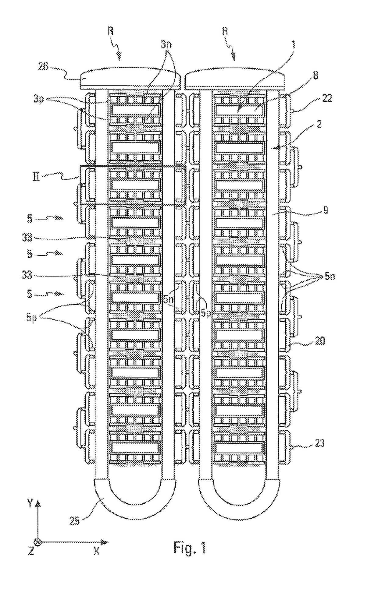 Thermoelectric device, in particular intended to generate an electric current in a motor vehicle