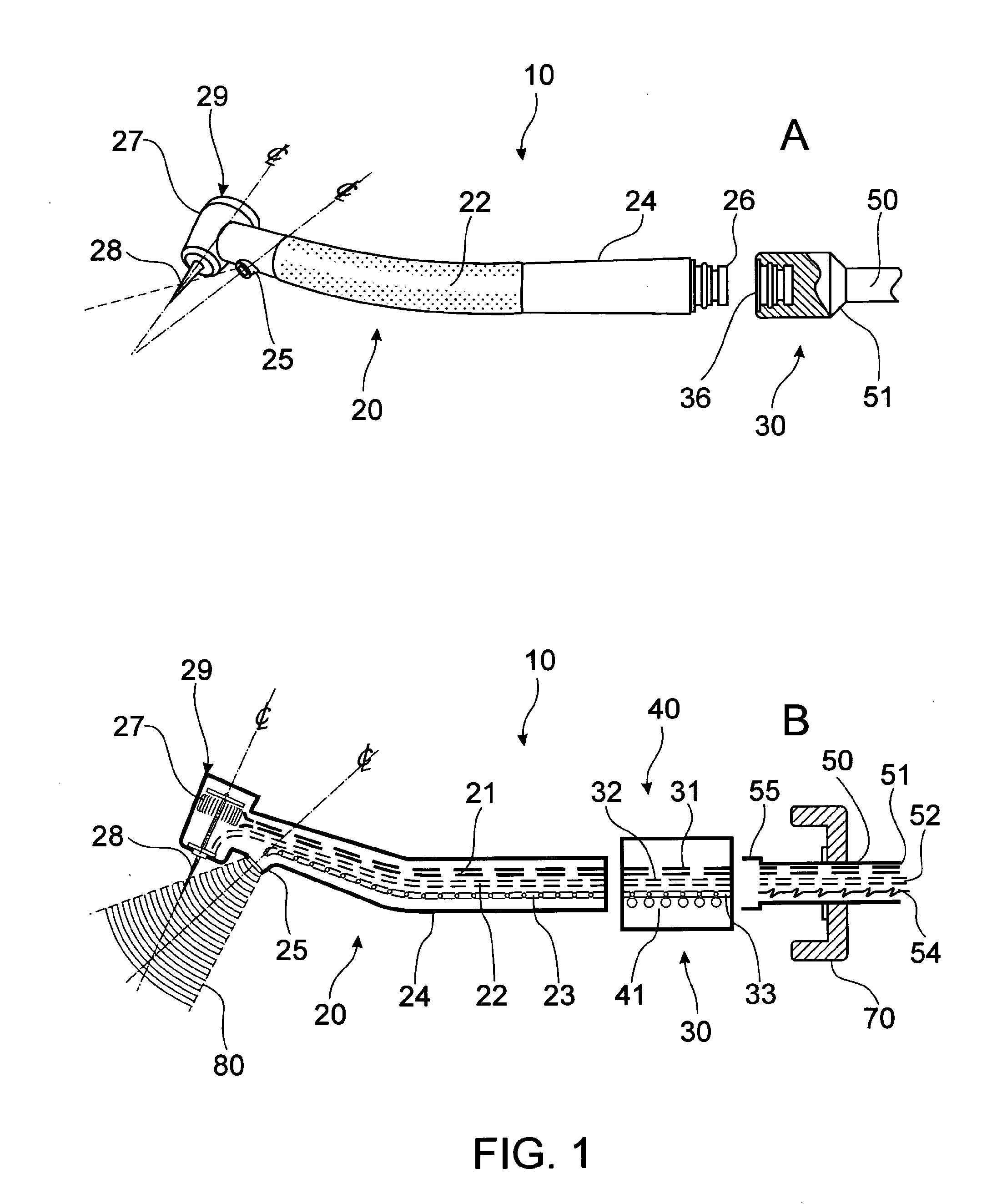 Illuminating dental instrument, coupling and method of use