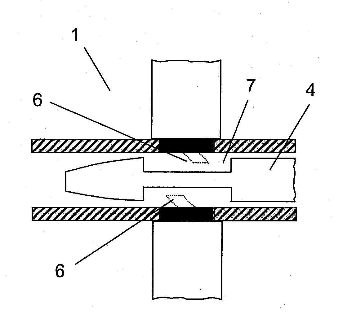 Method and device for disposing of a slug produced in a hole punching operation on a hollow profile