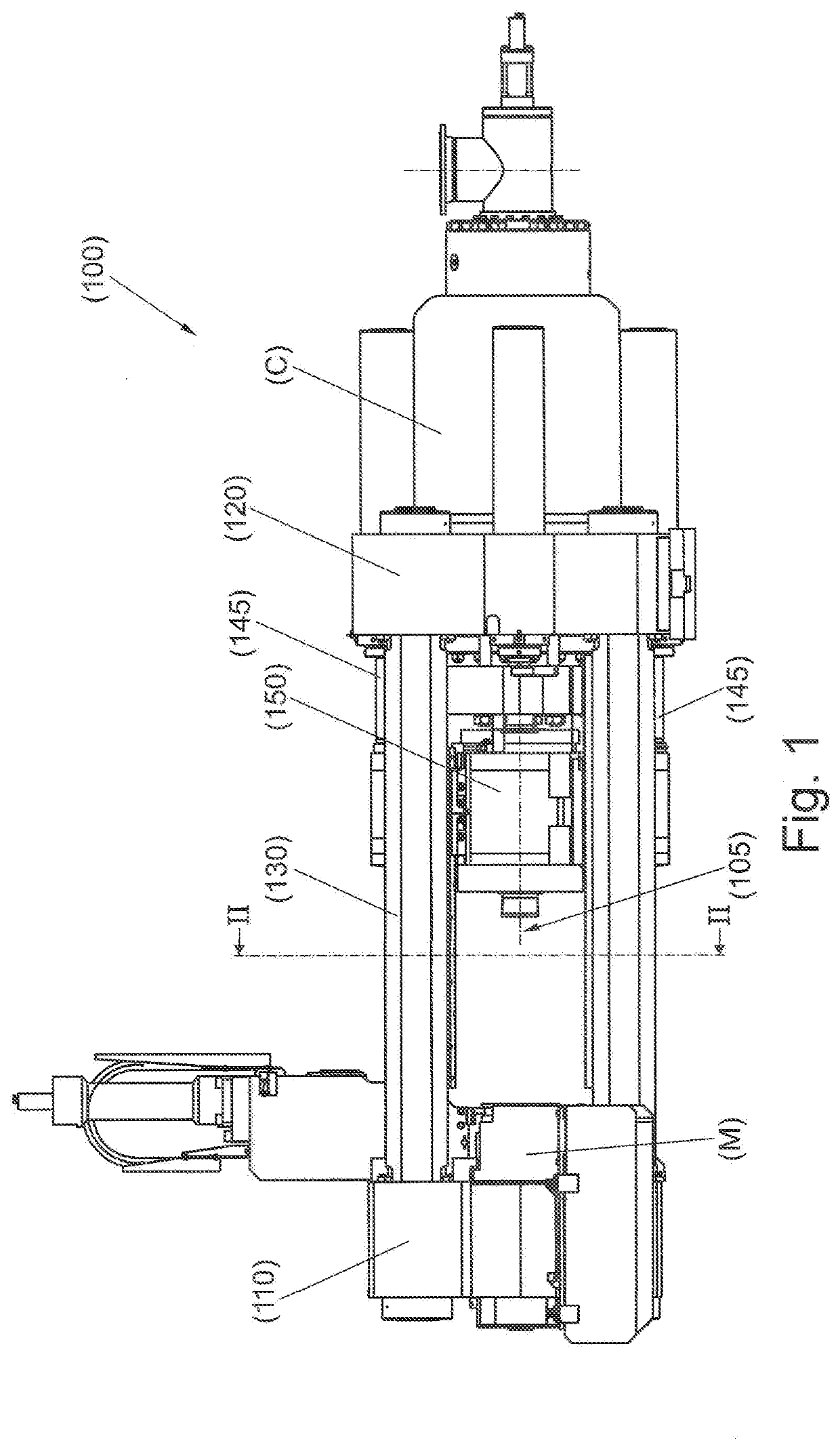 Press for the direct extrusion of metallic material