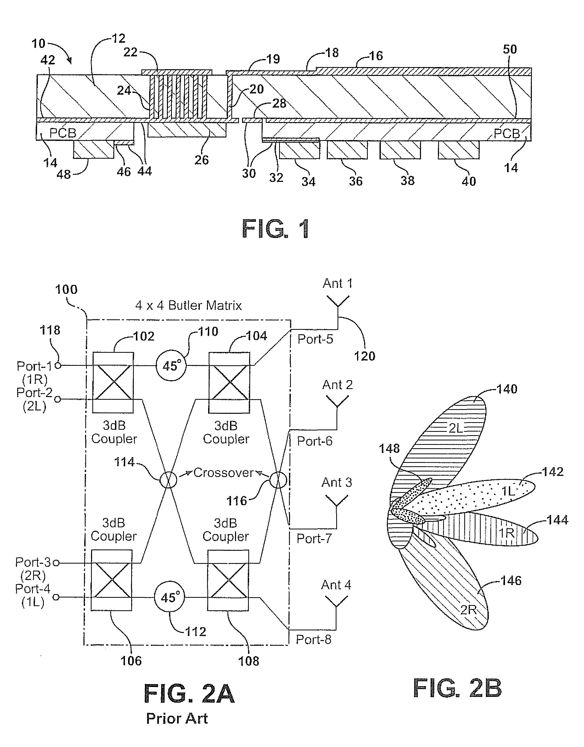 Butler matrix for 3D integrated RF front-ends