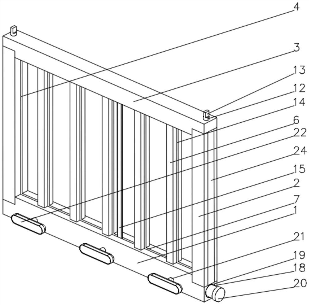 A multi-functional green belt guardrail that can quickly trim overhanging branches and leaves