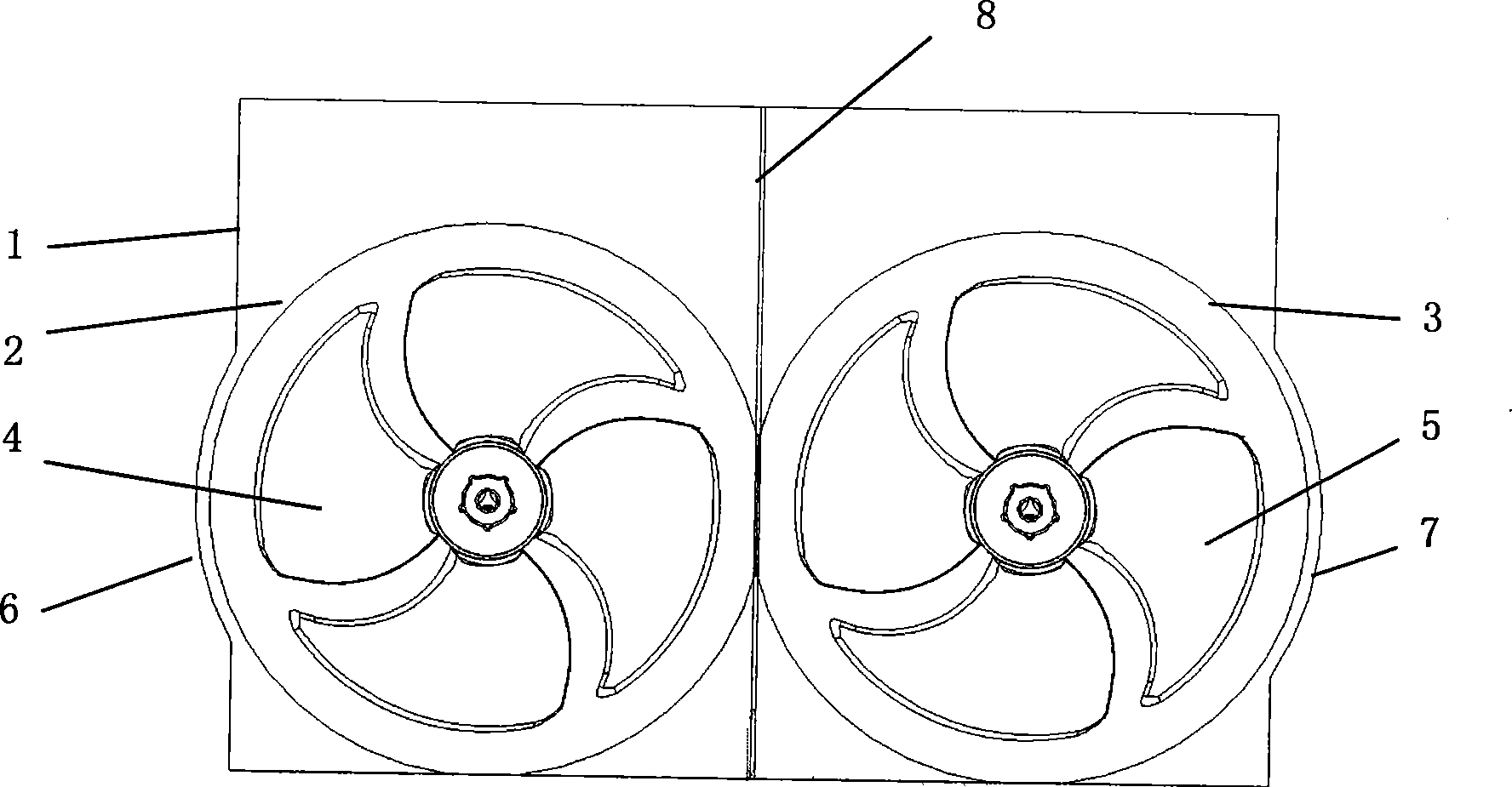 Improved spiral casing structure of wall hanging air conditioner