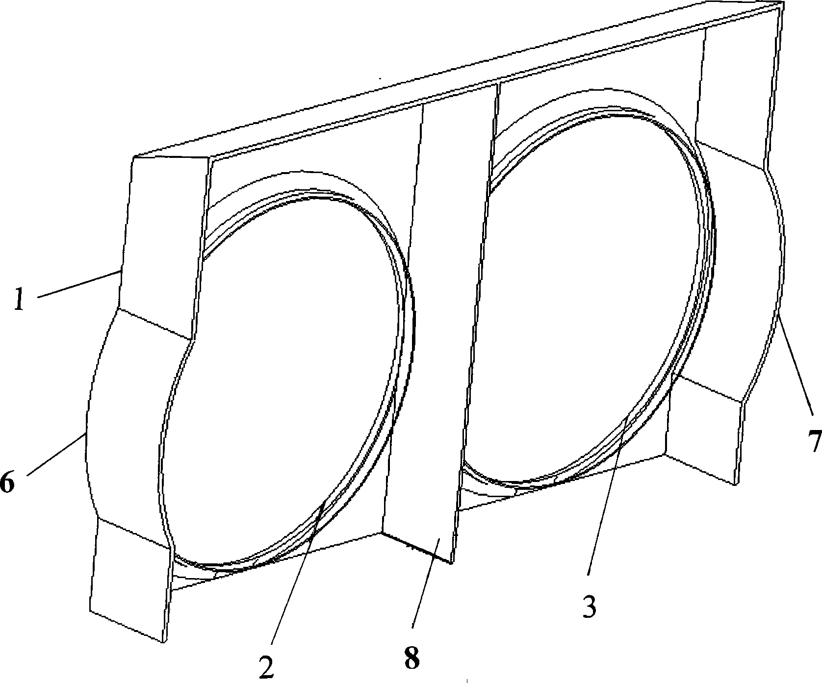 Improved spiral casing structure of wall hanging air conditioner