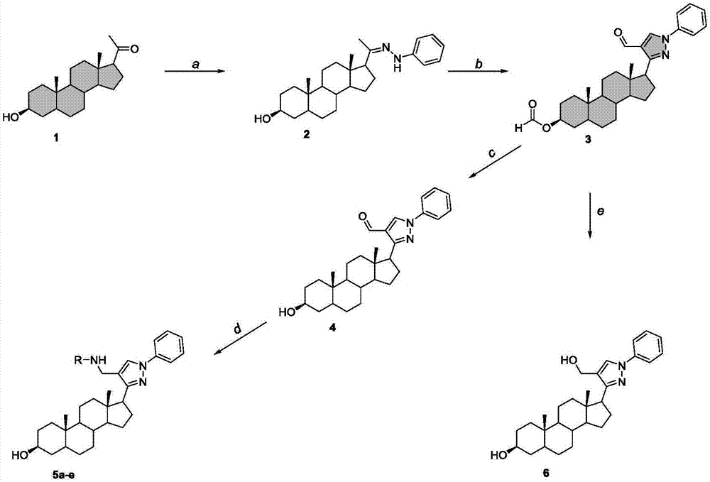 Preparation method and application of one group of pyrazolyl steroid derivative with antitumor activity