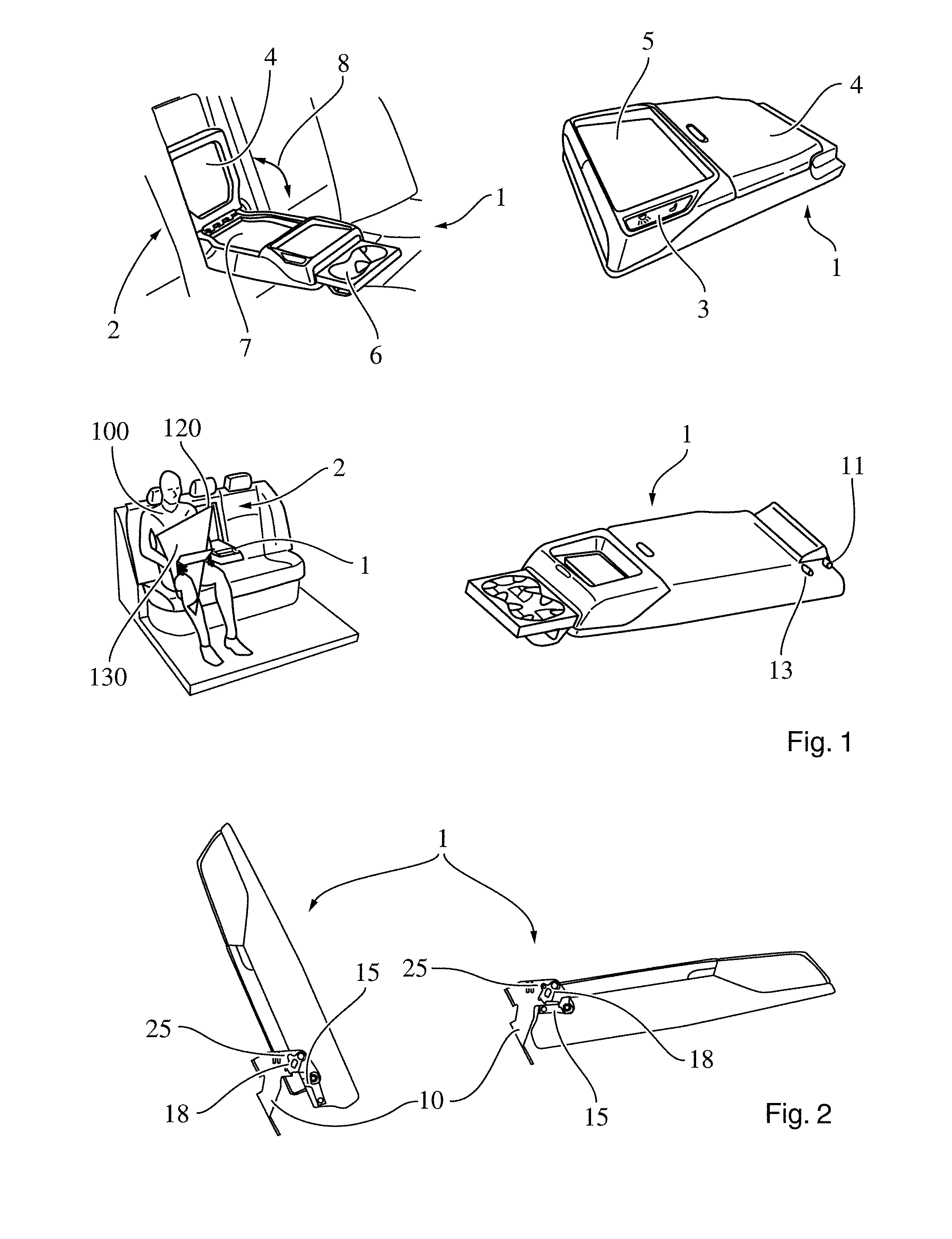 System comprising a pivotable armrest and a pendulum element