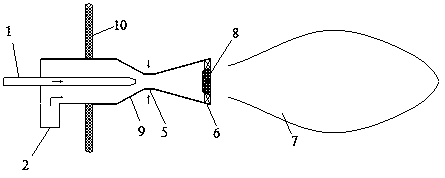 Low NOx gas burner based on internal recycle of gas and method of reducing emission