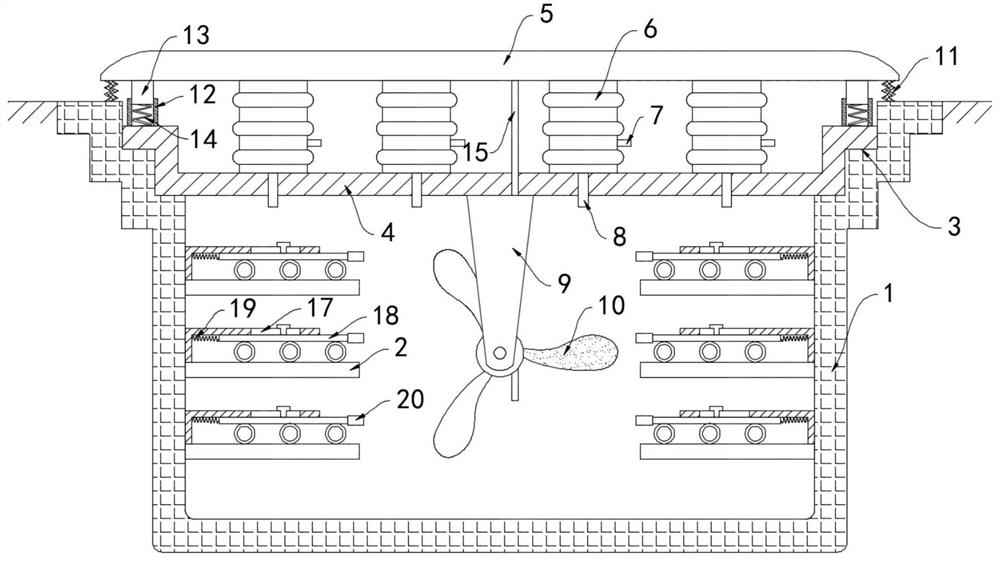 Energy-saving heat dissipation communication cable trench well