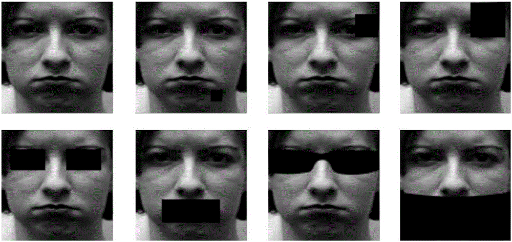 Face expression identification method based on partially shielded image