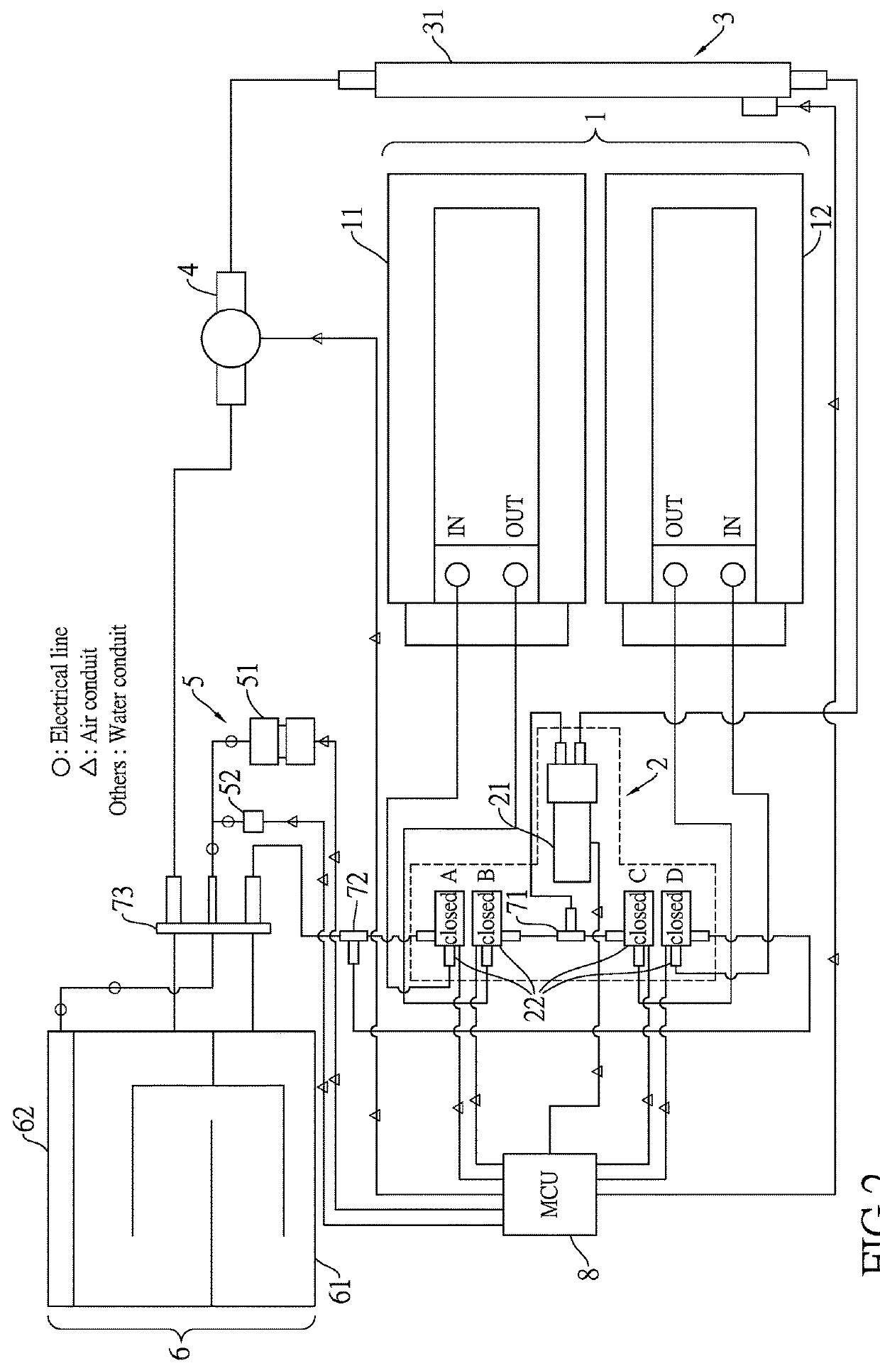 Thermal therapy device with interchangeable hot and cold water circulation and air pressure control