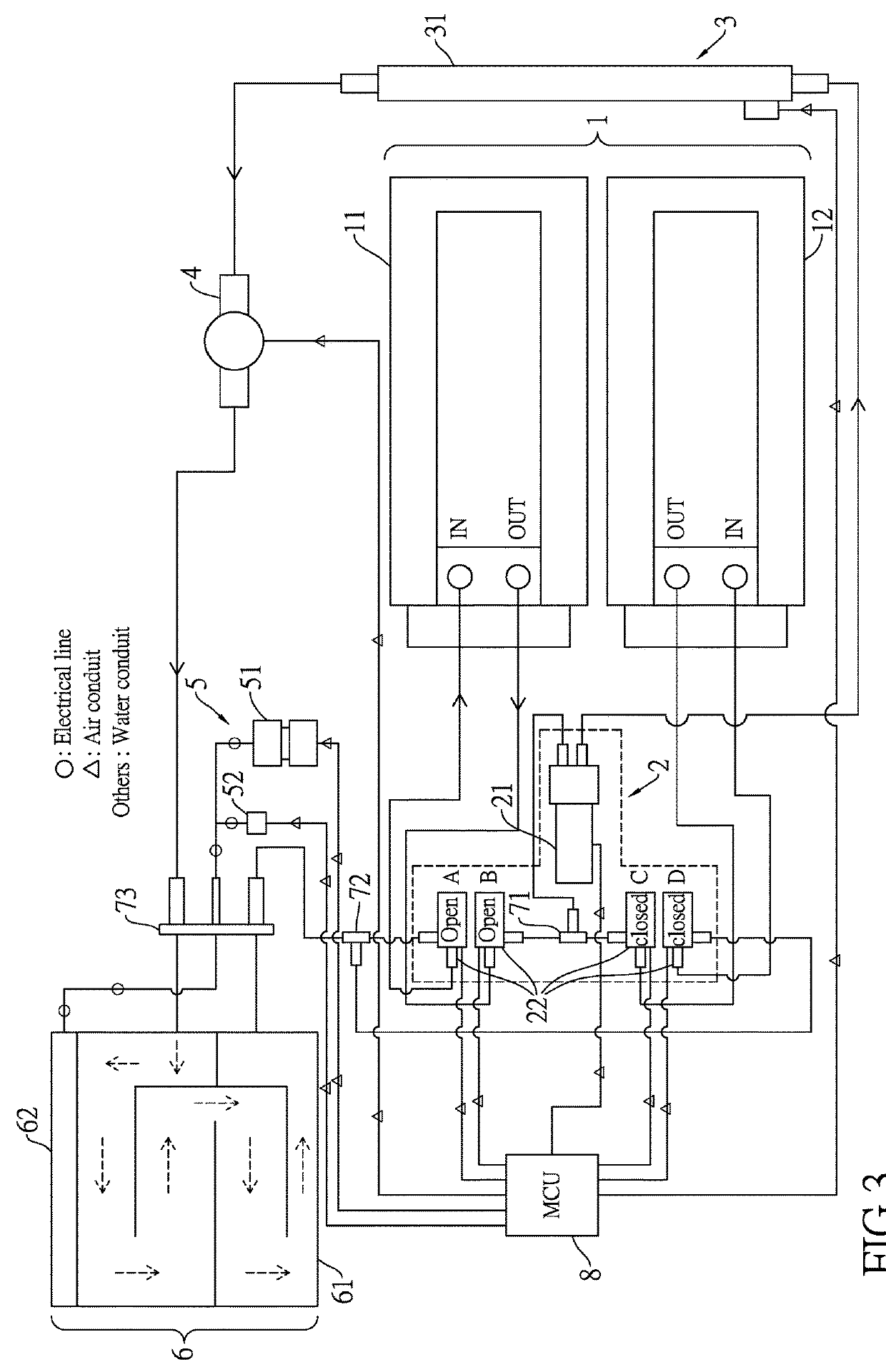 Thermal therapy device with interchangeable hot and cold water circulation and air pressure control