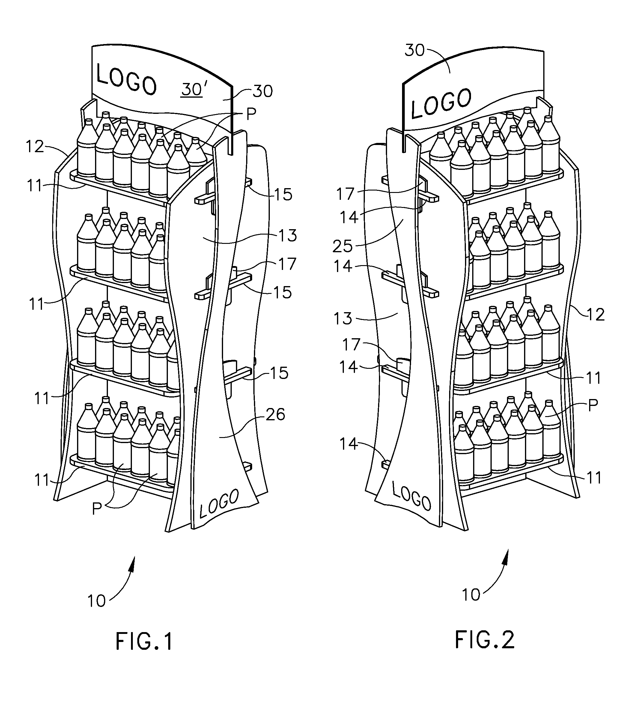 Multi-ply laminated corrugated display rack with a back wall