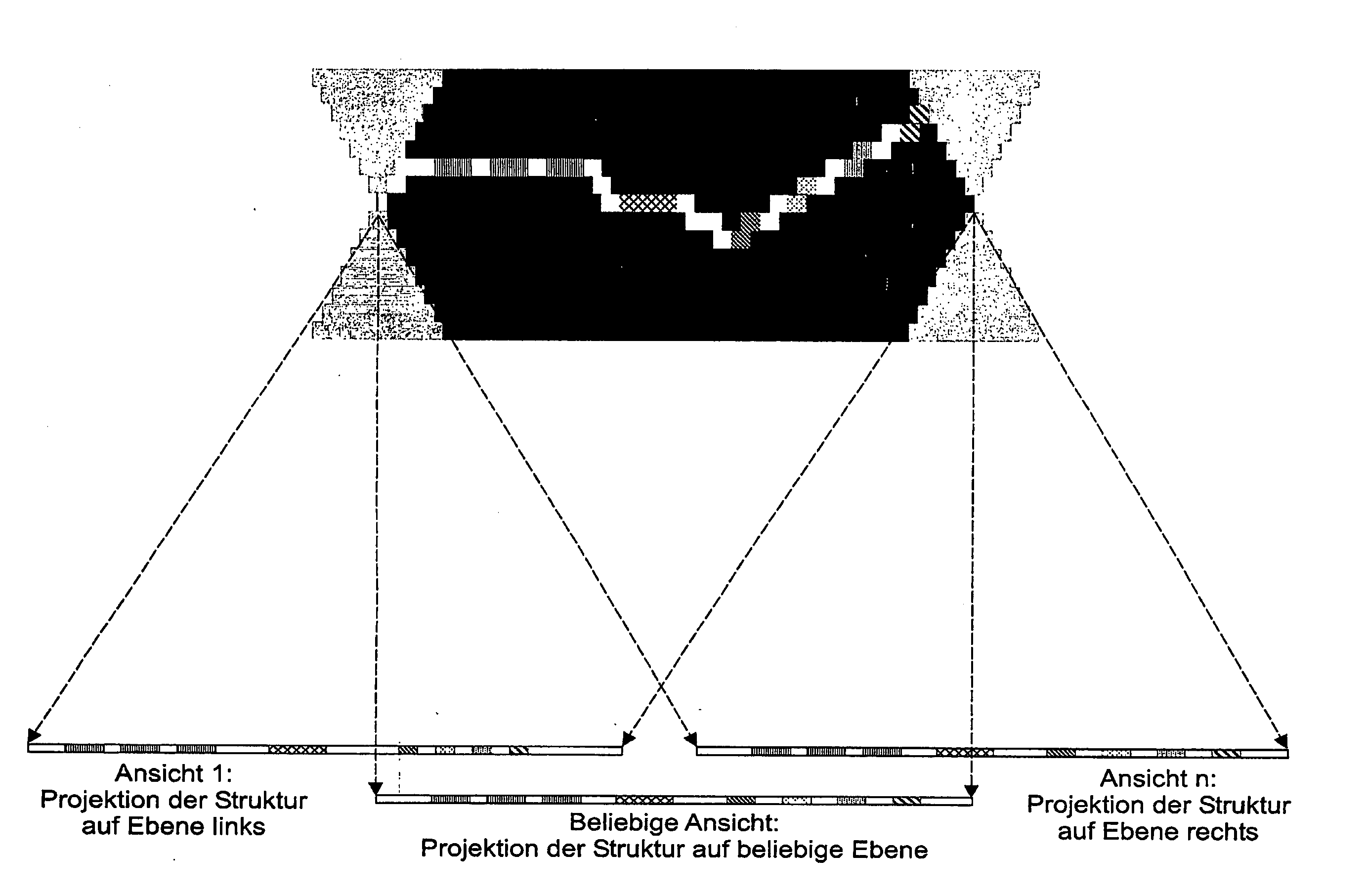 Arrangement and method for the recording and display of images of a scene and/or an object