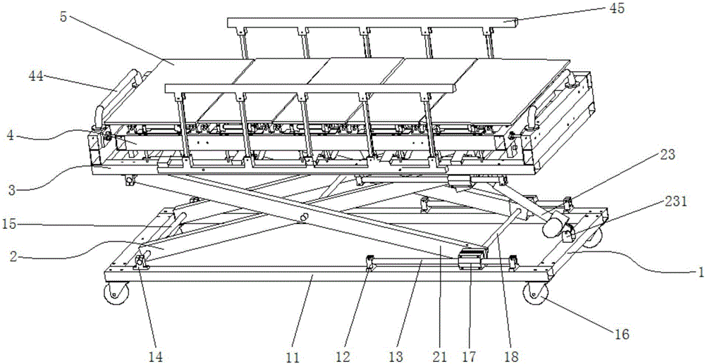 Plate-insert type patient transfer trolley