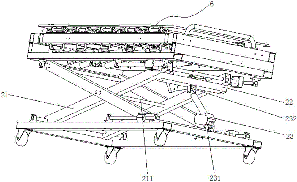 Plate-insert type patient transfer trolley