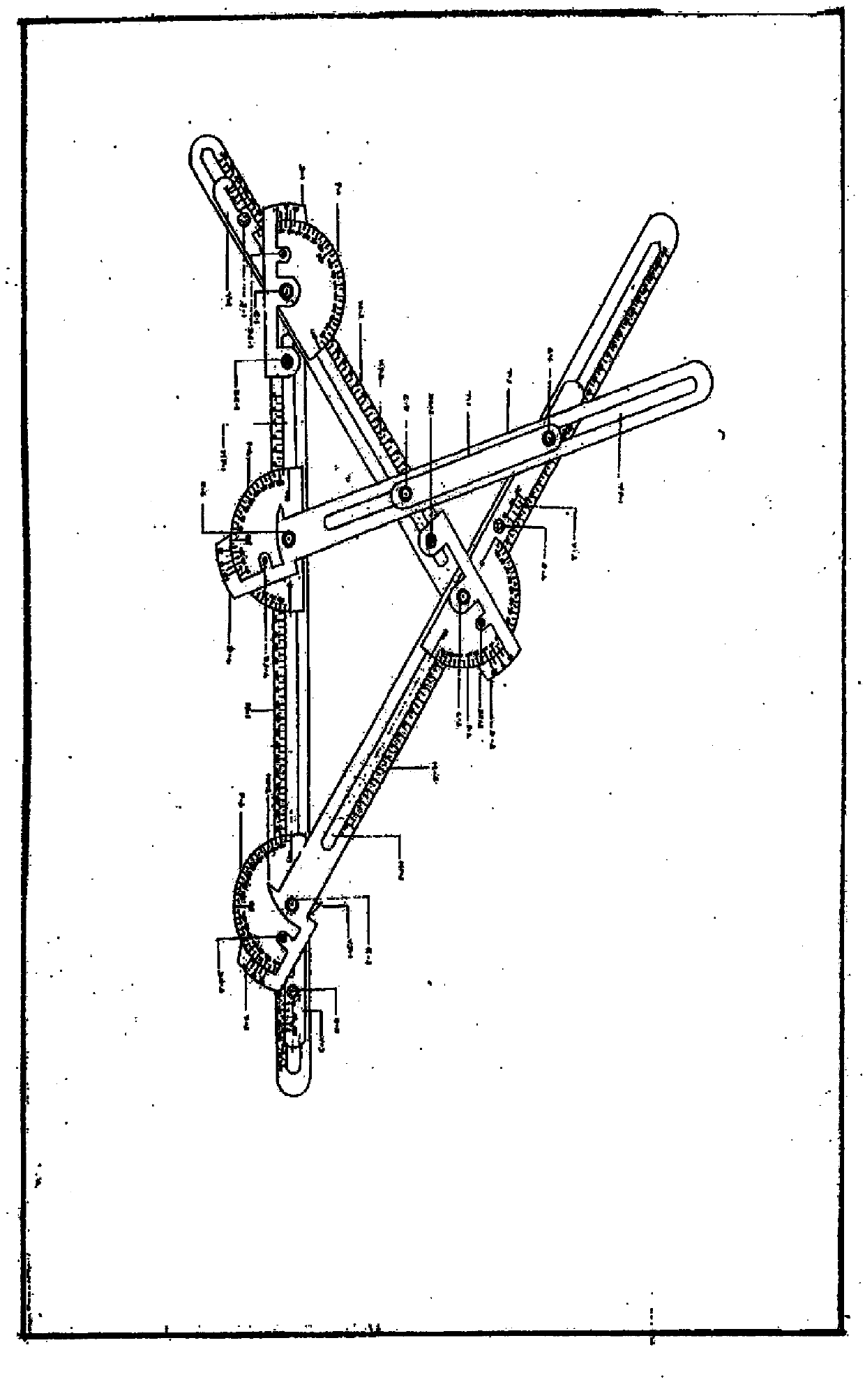 A multipupurpose instrument for triangle solutions, measurements and geometrical applications called triometer