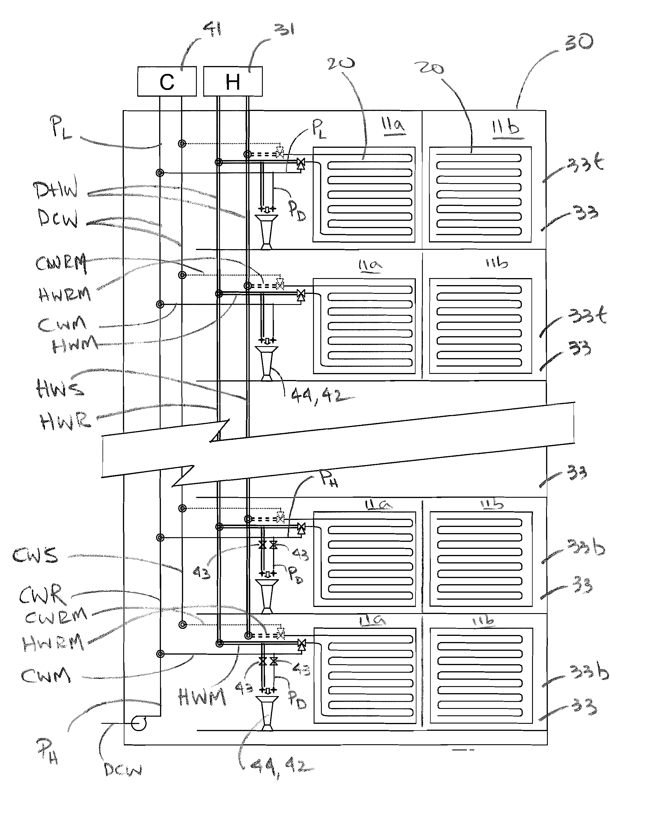 Temperature conditioning radiant wall system for buildings