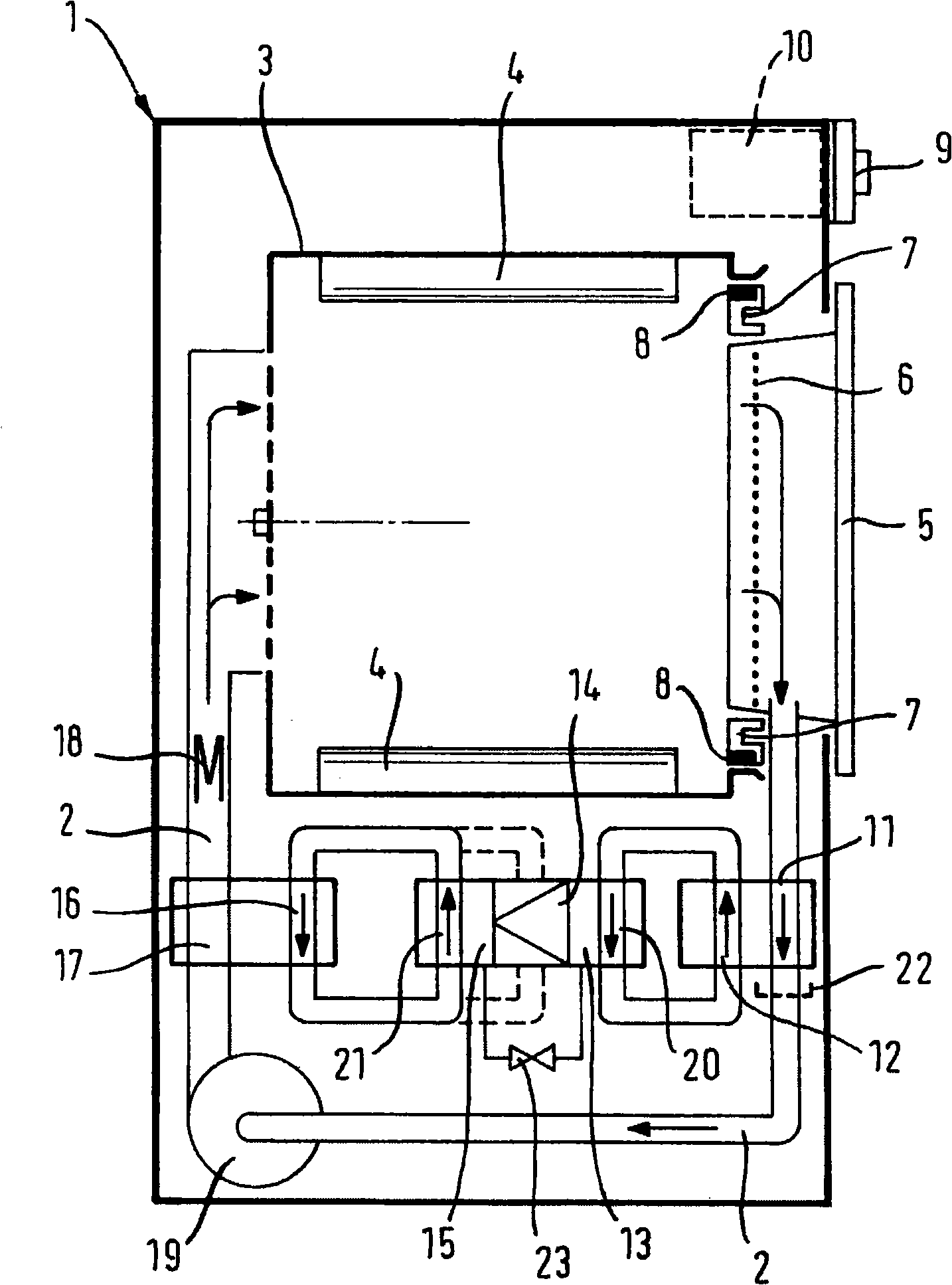 Condensation dryer having a heat pump and method for the operation thereof