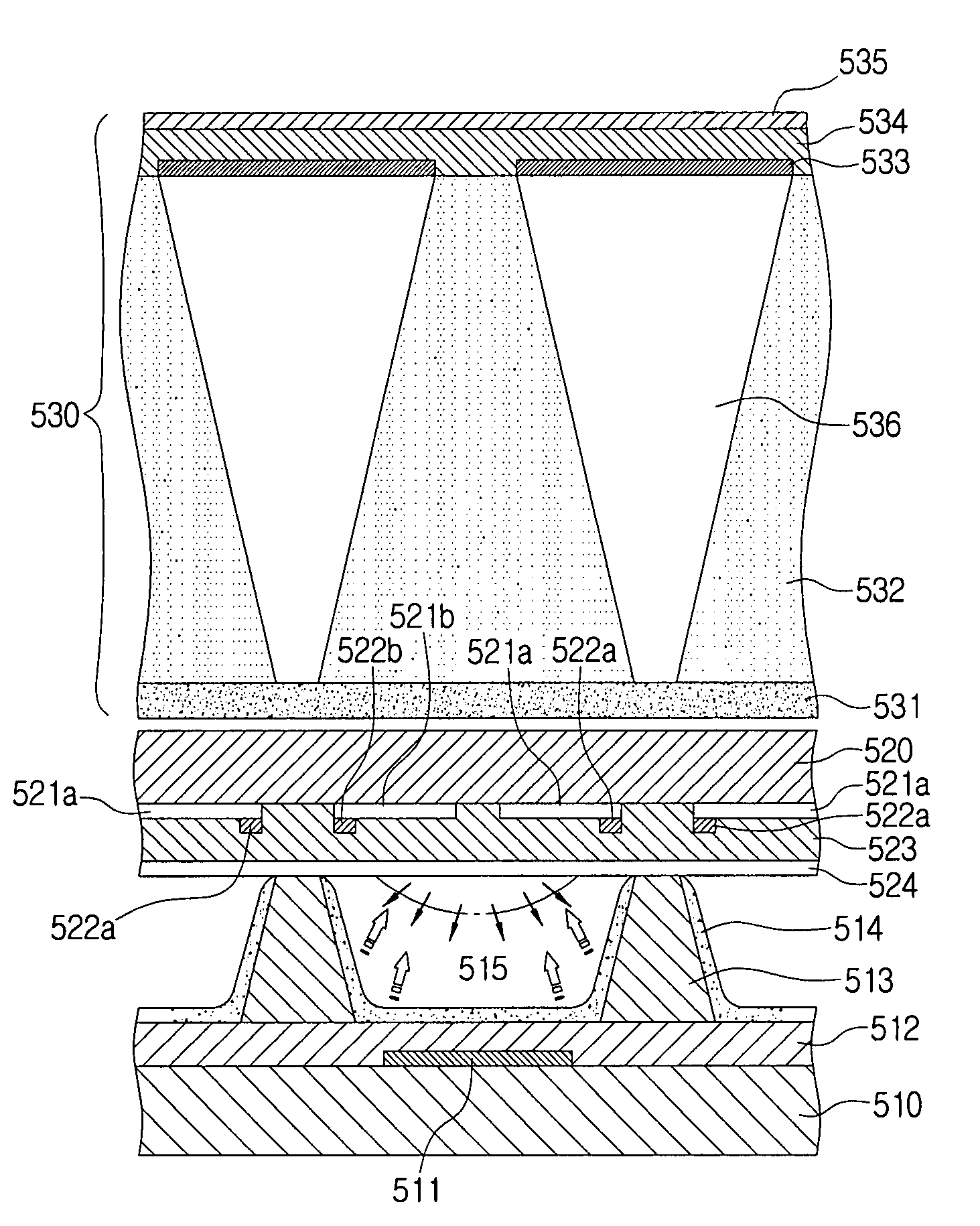 Display device having light blocking members